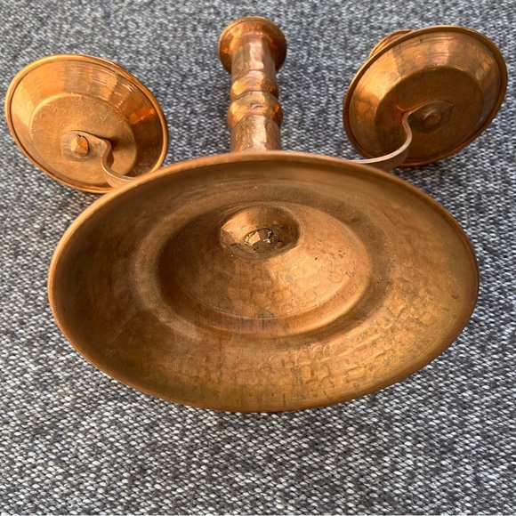 Hammered Copper Candle Holder from Mexico - Picture 2 of 4